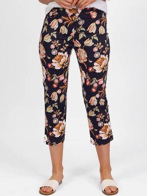 VASSALLI PRINTED SLIM LEG 7/8 LENGTH LIGHTWEIGHT PANT