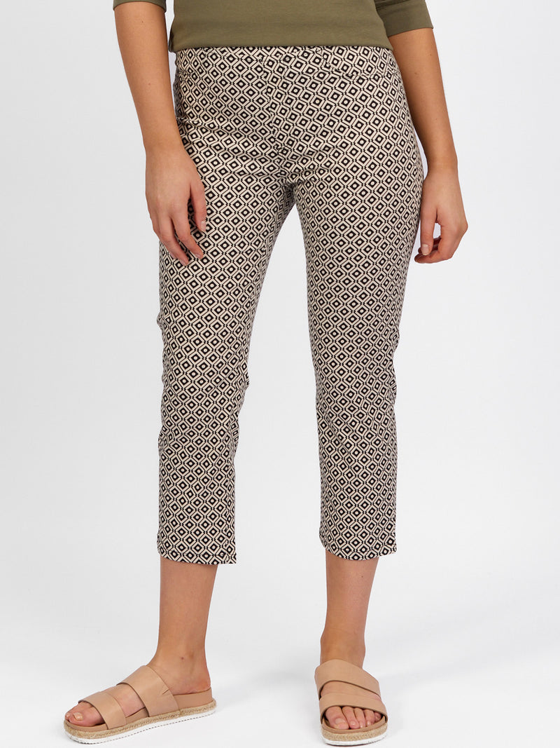 VASSALLI PRINTED SLIM LEG 7/8 LENGTH LIGHTWEIGHT PANT