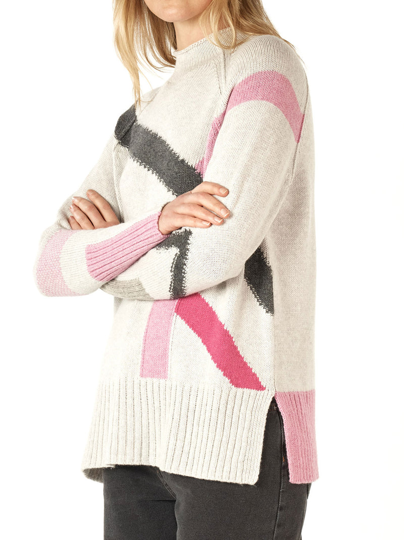 ZAKET & PLOVER ABSTRACT STRIPE KNIT