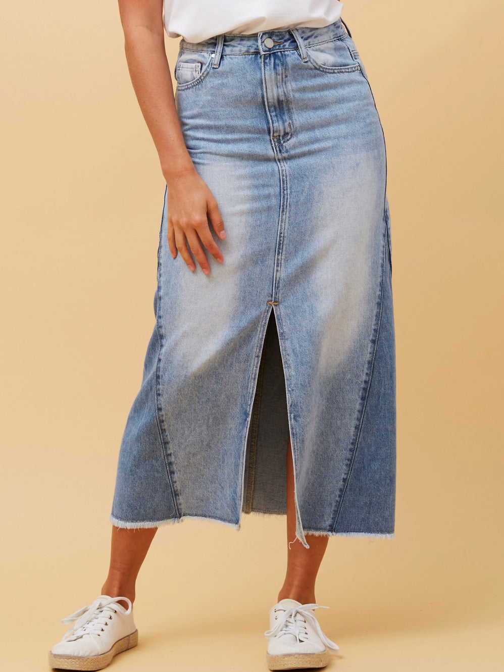 Country Road - Country Road - A-Line Denim Midi Skirt on Designer Wardrobe